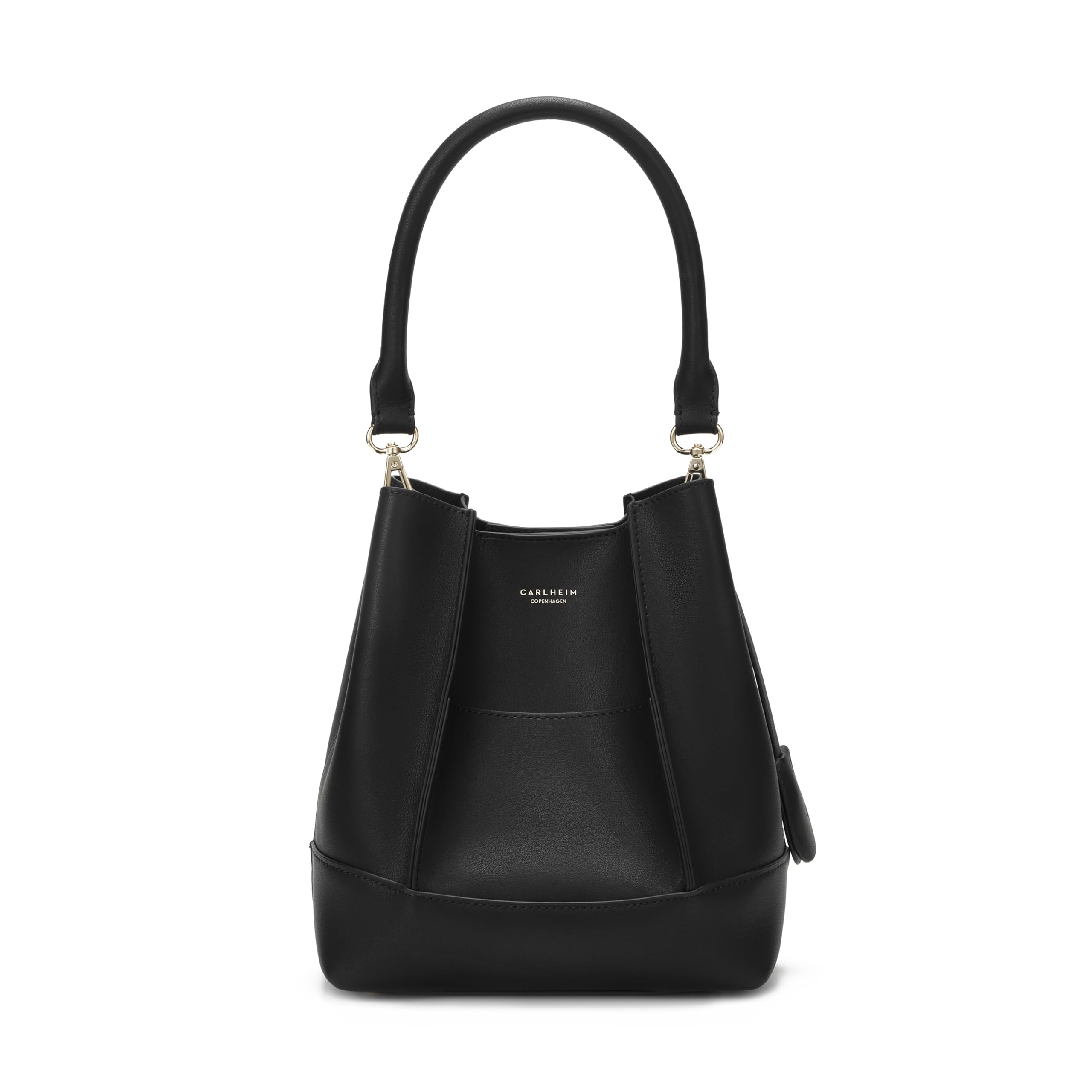Carlheim, Colección Gotland de cuero genuino, Bolso de mano Adaline de cuero genuino (Negro)