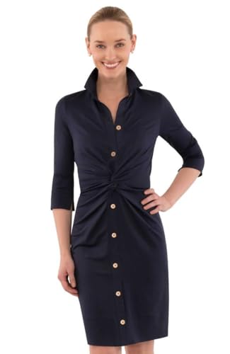 Gretchen Scott Designer Mujer - Vestido Twist & Shout - Liso, Negro, Azul Marino, Grande : Compra Online en Be