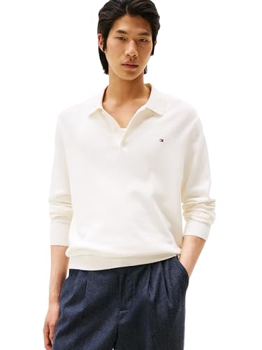 Tommy Hilfiger Polo de manga larga de cachemira y algodón para hombre, Pétalo de marfil, XXL: Compra en línea