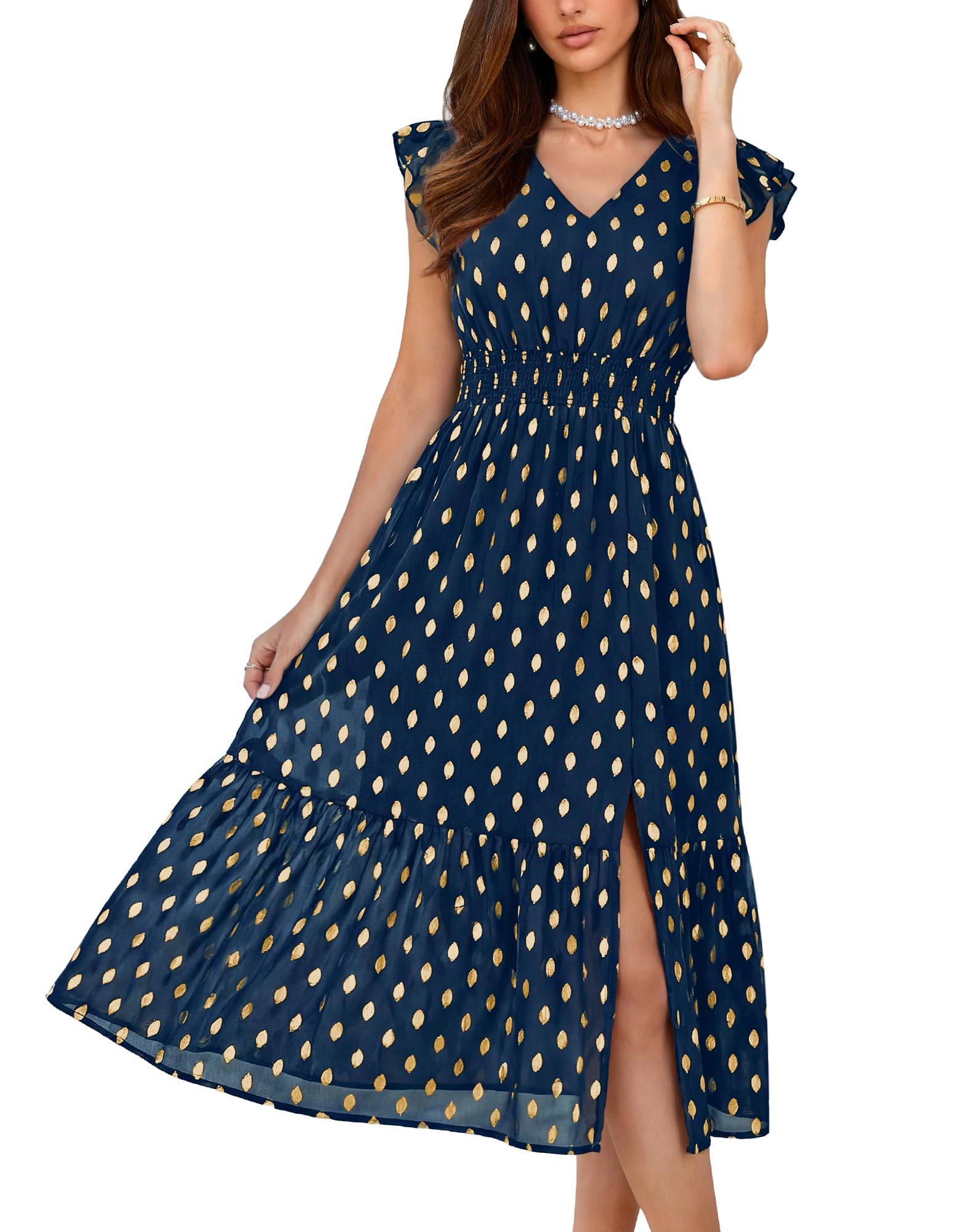 Amazon.com: GRACE KARIN 2026 Vestidos de verano para mujer Cuello en V Manga con volantes Floral Boho Beach A-Line Dre