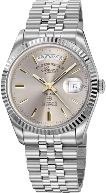 West End Watch Co Reloj de pulsera analógico automático de acero inoxidable de lujo para hombre, clásico y fabricado en Suiza (