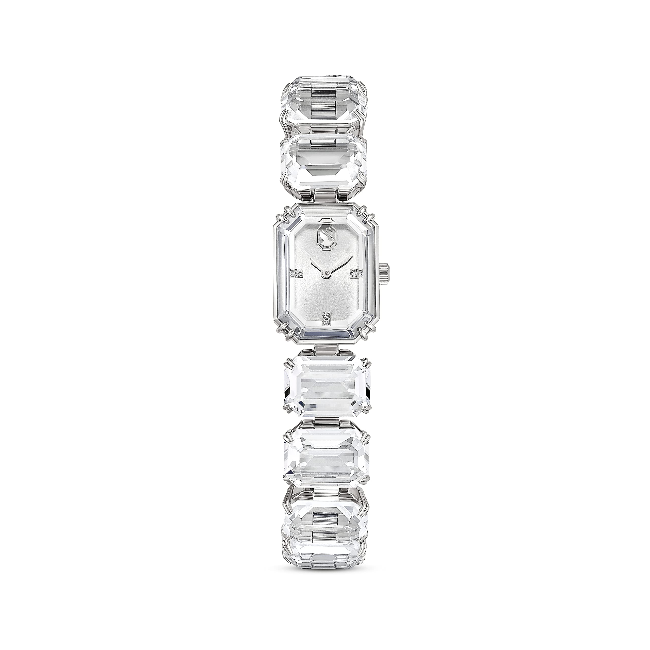 Reloj de cuarzo suizo SWAROVSKI, inspirado en la colección Millenia, cristales transparentes, cuarzo suizo Millenia