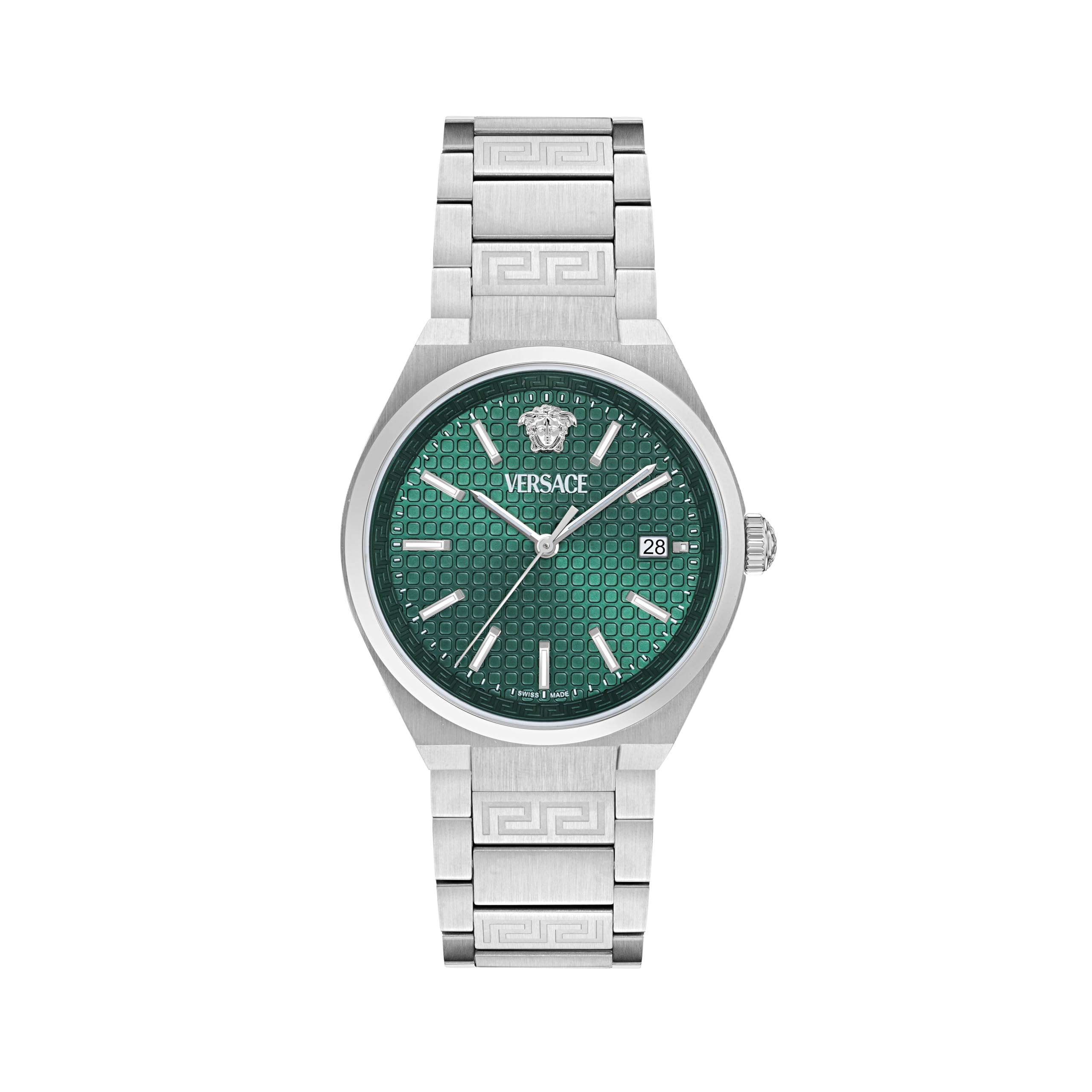 Versace Reloj Analógico para Hombre de Cuarzo Suizo con Correa en Acero Inoxidable VE0F00125: Compra Online en Best P