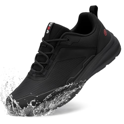 Amazon.com: LARNMERN Zapatillas de trabajo antideslizantes para hombre, resistentes al agua, zapatos de trabajo Antides